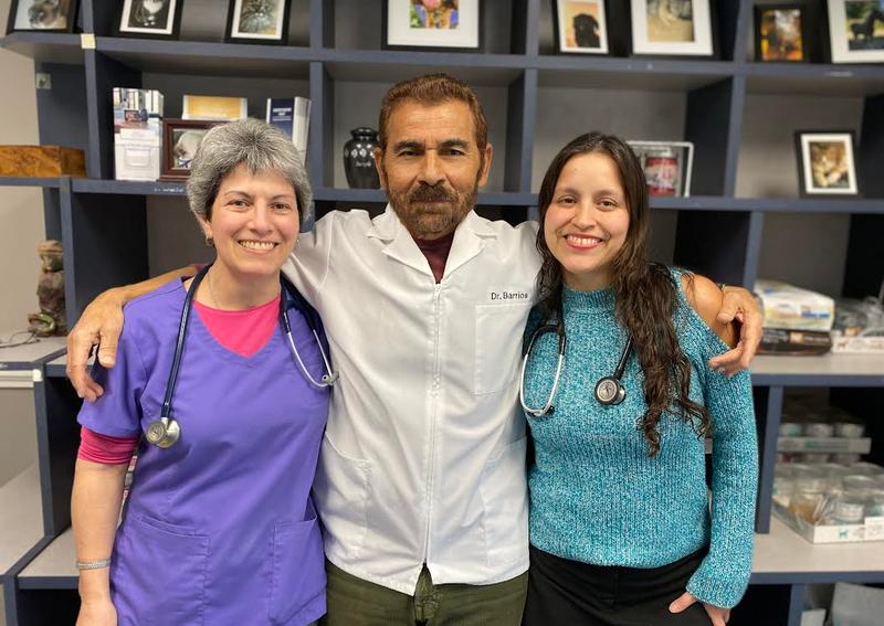 Carousel Slide 1: Meet our Veterinarians: Dr. Barriosnuevo, Dr. Kane, and Dr. Sidorak >
